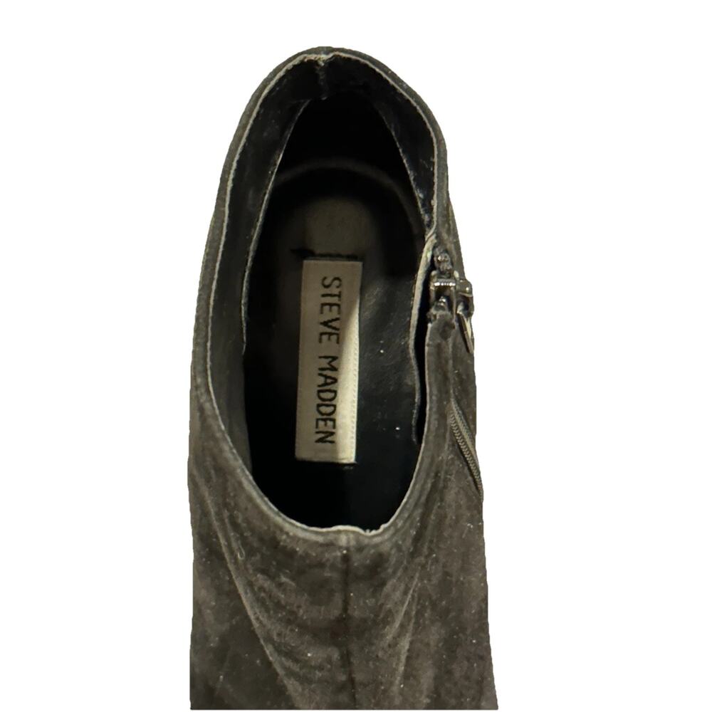 Steve Madden Sharry Black Suede Leather Platform Stiletto Ankle Booties 9 - Picture 7 of 8